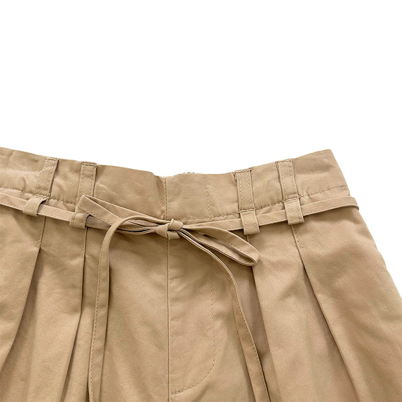 Girl Pleated Long Pants - Khaki - SG2303040B