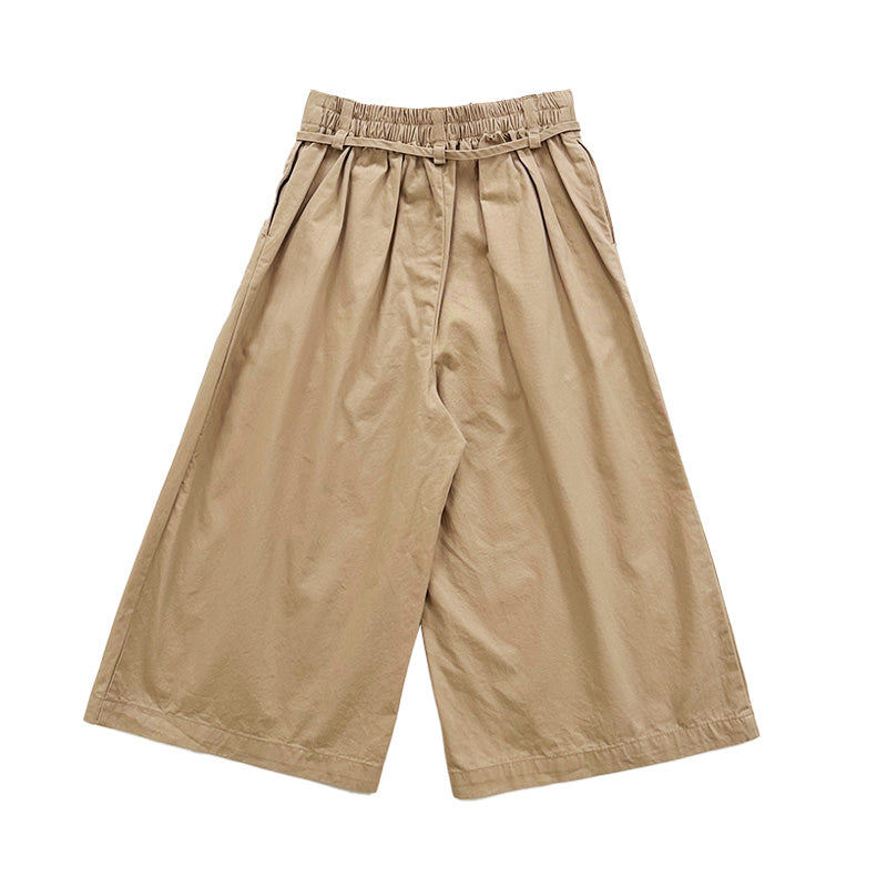 Girl Pleated Long Pants - Khaki - SG2303040B
