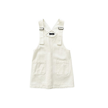 Girl Denim Dungree Dress
 - Off White - SG2303041A