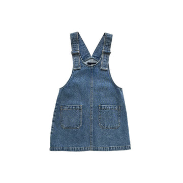 Girl Denim Dungree Dress
 - Blue - SG2303041B