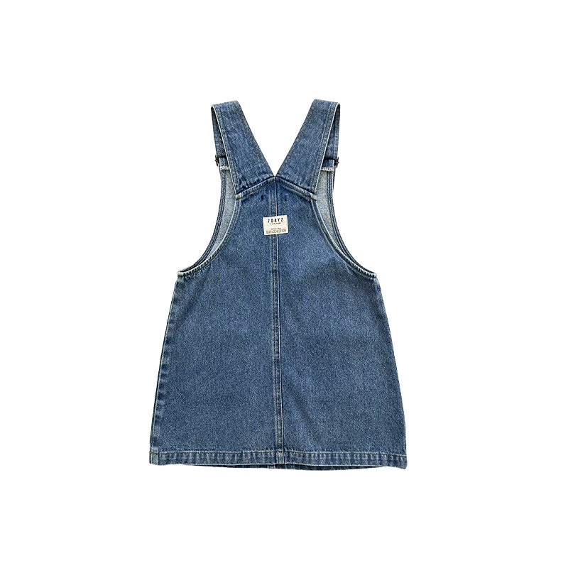 Girl Denim Dungree Dress
 - Blue - SG2303041B