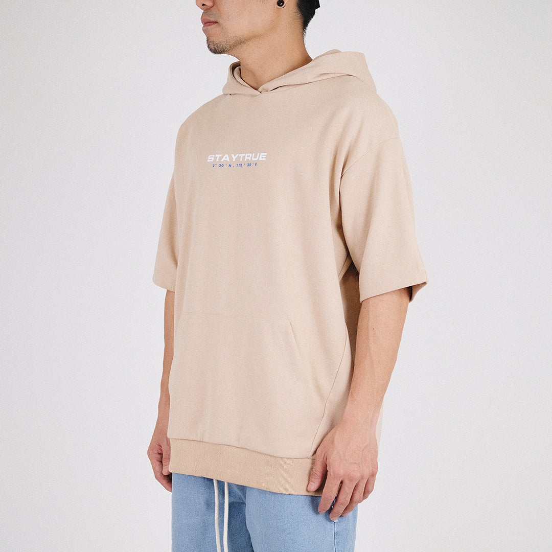 Men Oversized Hoodie - Beige - SM2211144A