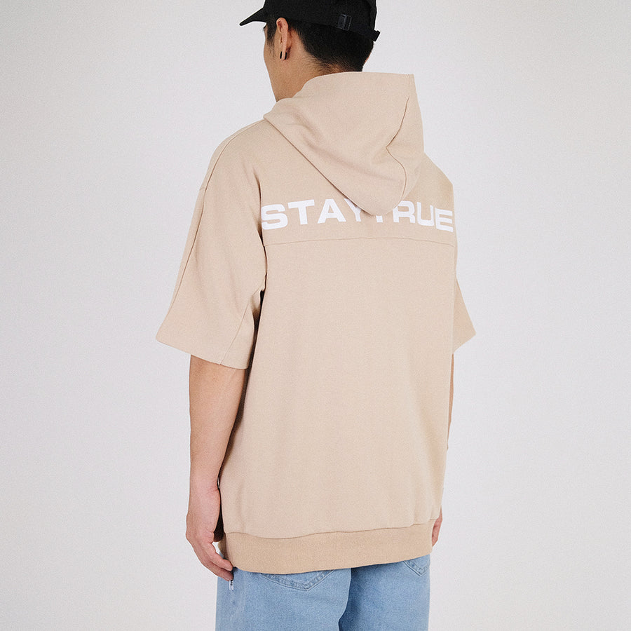 Men Oversized Hoodie - Beige - SM2211144A