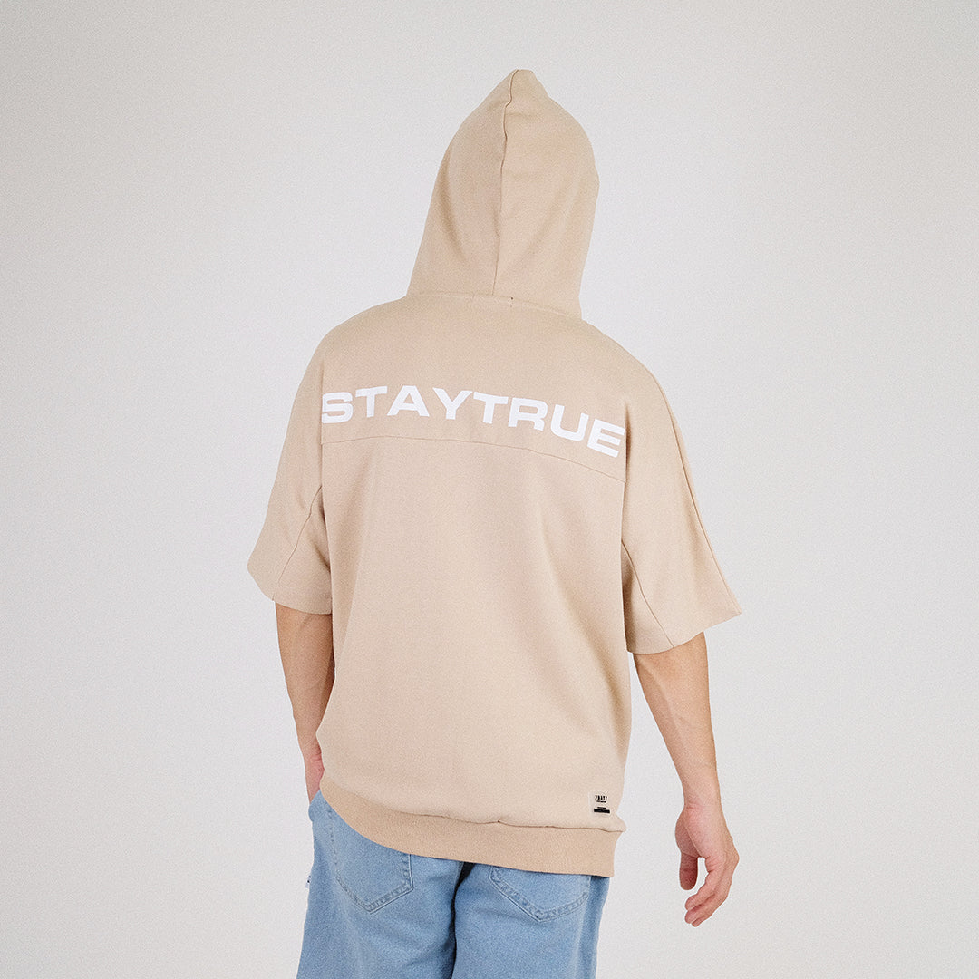 Men Oversized Hoodie - Beige - SM2211144A