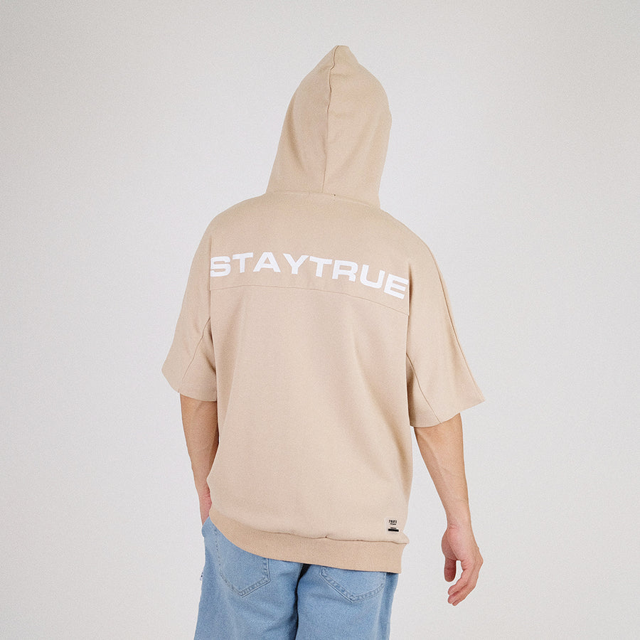Men Oversized Hoodie - Beige - SM2211144A
