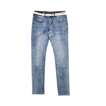 Men Skinny Long Jeans With Belt - Light Blue - SM2211149A