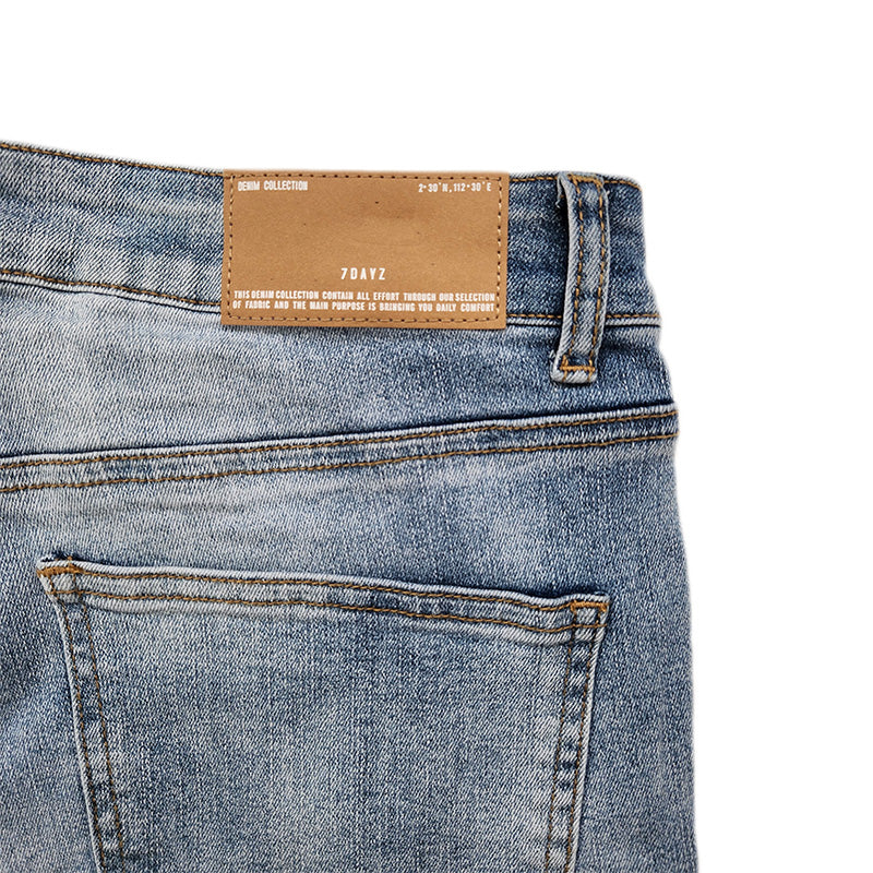 Men Skinny Long Jeans With Belt - Light Blue - SM2211149A