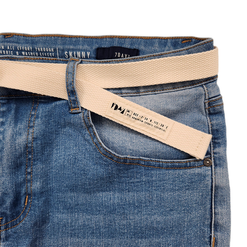 Men Skinny Long Jeans With Belt - Blue - SM2211149B