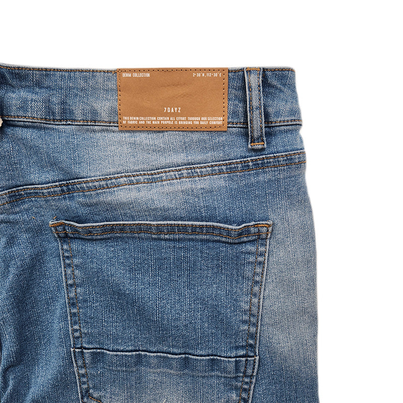 Men Skinny Long Jeans With Belt - Blue - SM2211149B
