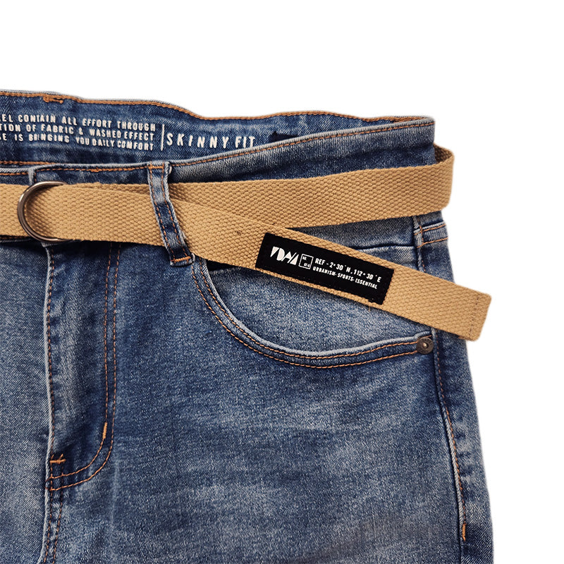 Men Skinny Long Jeans With Belt - Blue - SM2211171A