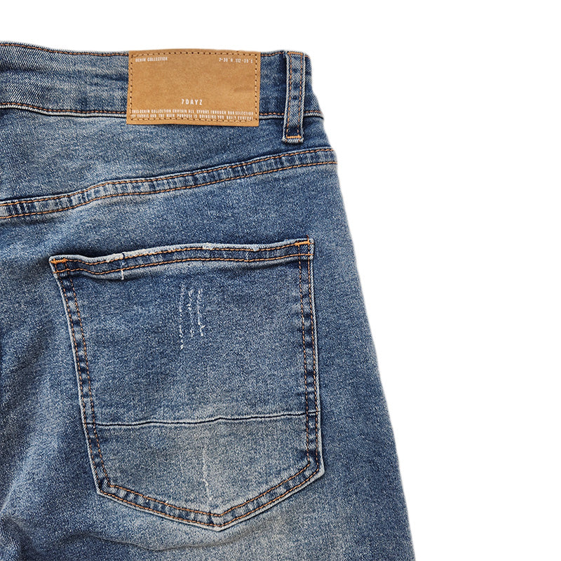 Men Skinny Long Jeans With Belt - Blue - SM2211171A