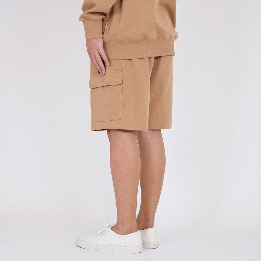 Men Cargo Sweat-Shorts - Latte - SM2212155B