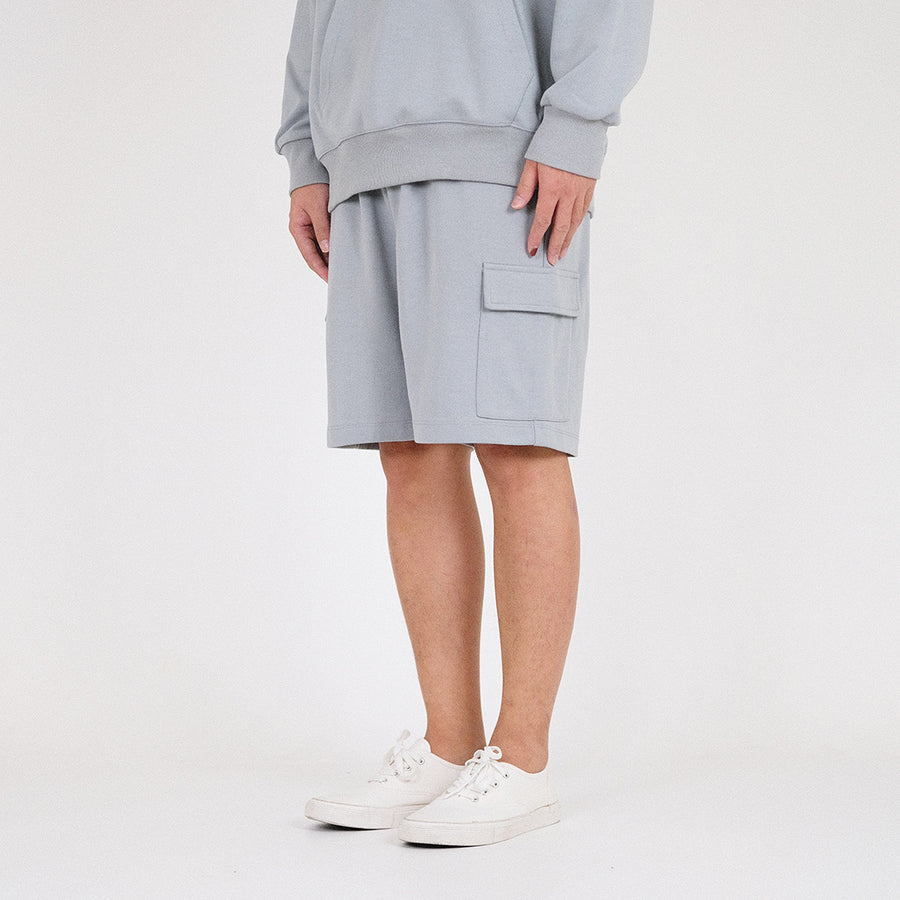 Men Cargo Sweat-Shorts - Dusty Green - SM2212155C