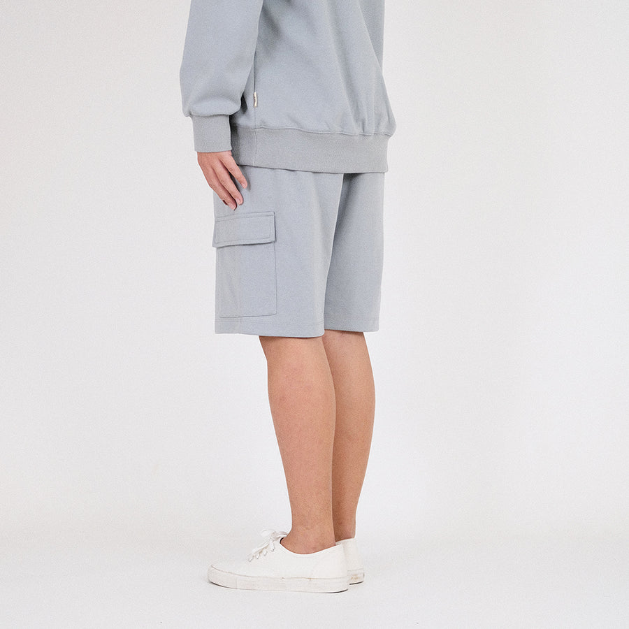Men Cargo Sweat-Shorts - Dusty Green - SM2212155C