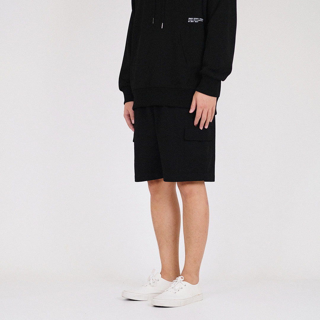 Men Cargo Sweat-Shorts - Black - SM2212155D