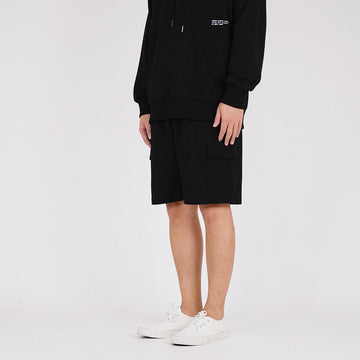 Men Cargo Sweat-Shorts - Black - SM2212155D