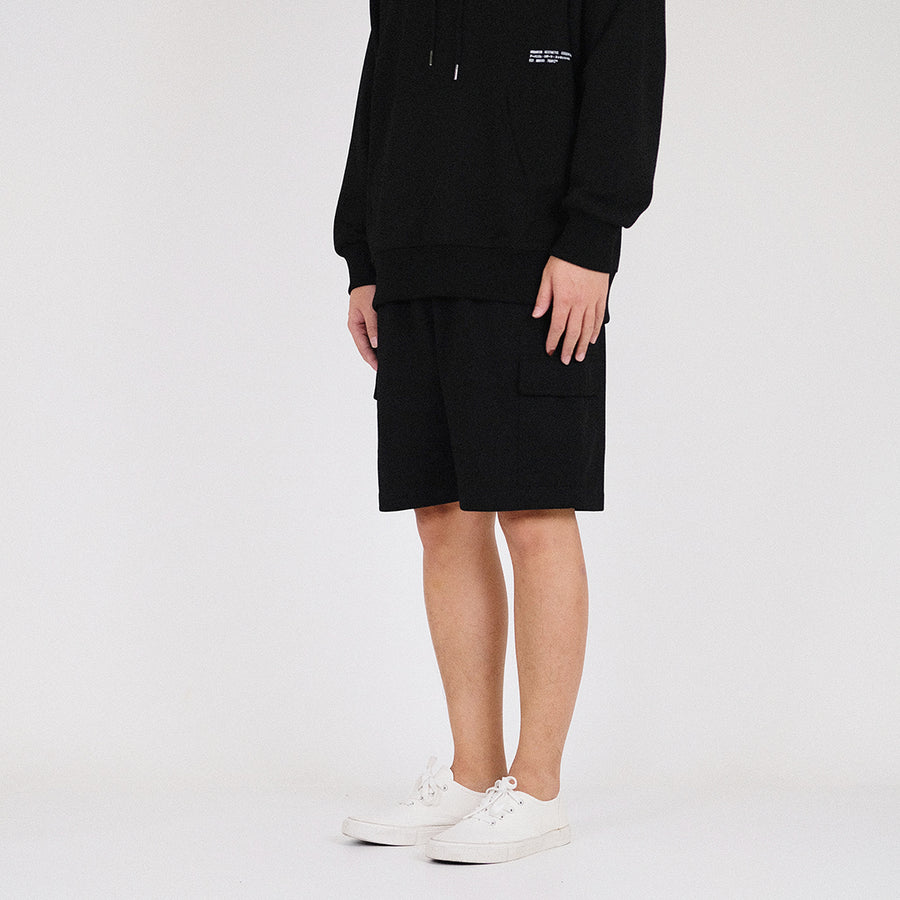 Men Cargo Sweat-Shorts - Black - SM2212155D