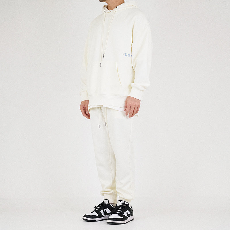 Men Printed Oversized Hoodie - Ivory - SM2212157A