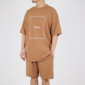 Men Printed Pique Top - Latte - SM2212160B
