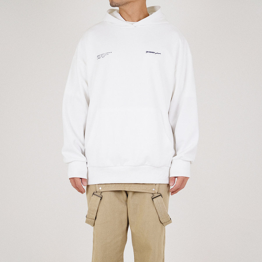 Men Printed Oversized Hoodie - Off White - SM2212163A