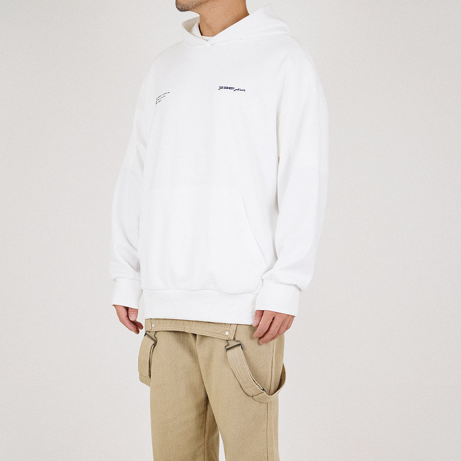 Men Printed Oversized Hoodie - Off White - SM2212163A