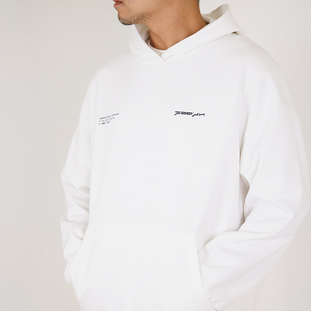 Men Printed Oversized Hoodie - Off White - SM2212163A