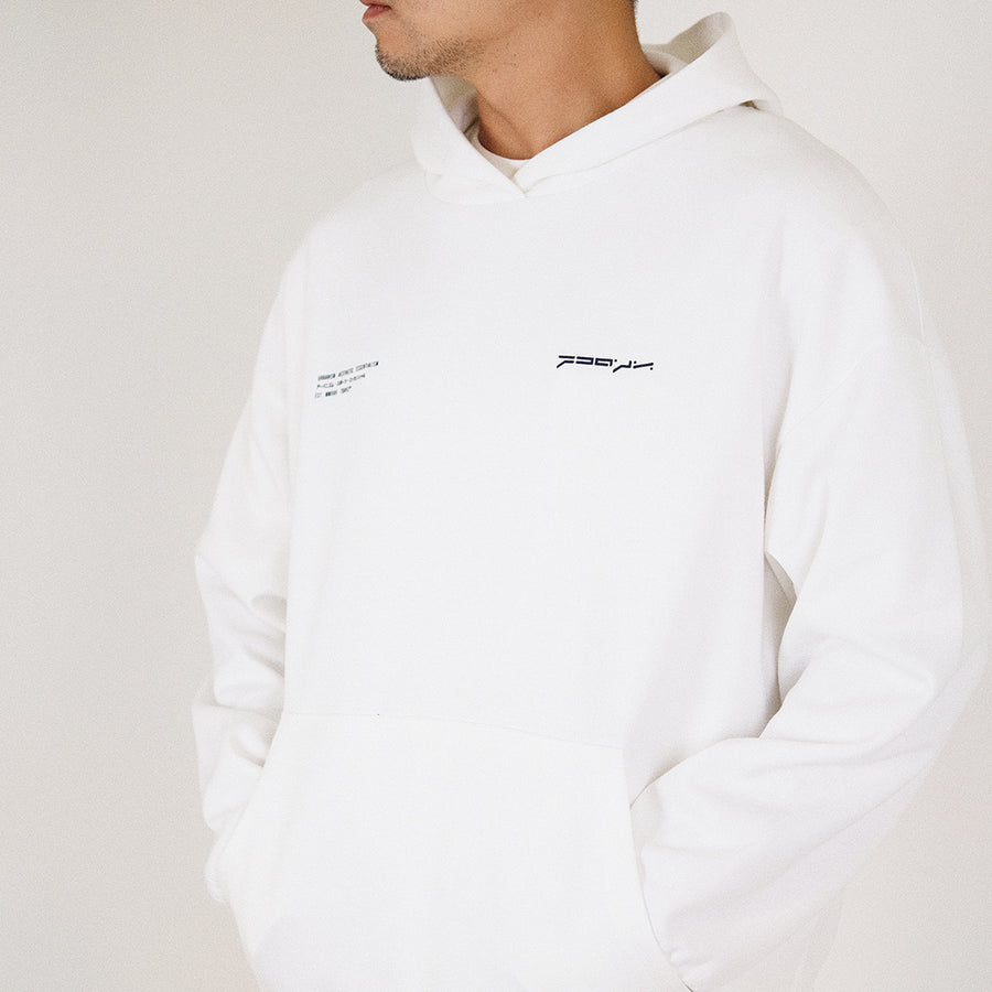 Men Printed Oversized Hoodie - Off White - SM2212163A