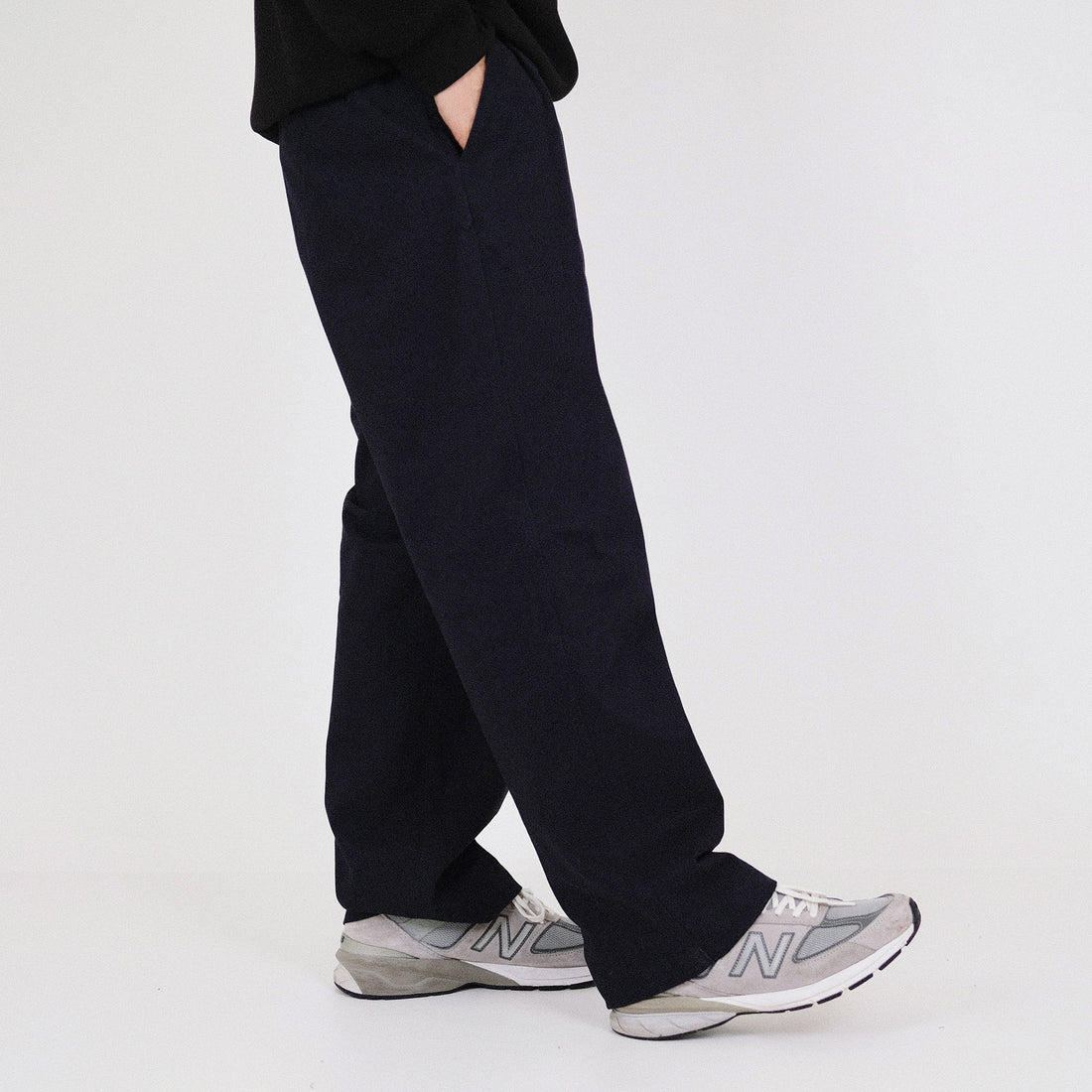 Men Wide Leg Long Pants - Navy - SM2212168A