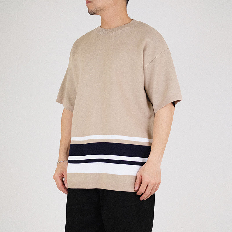 Men Oversized Sweater - Beige - SM2301006B