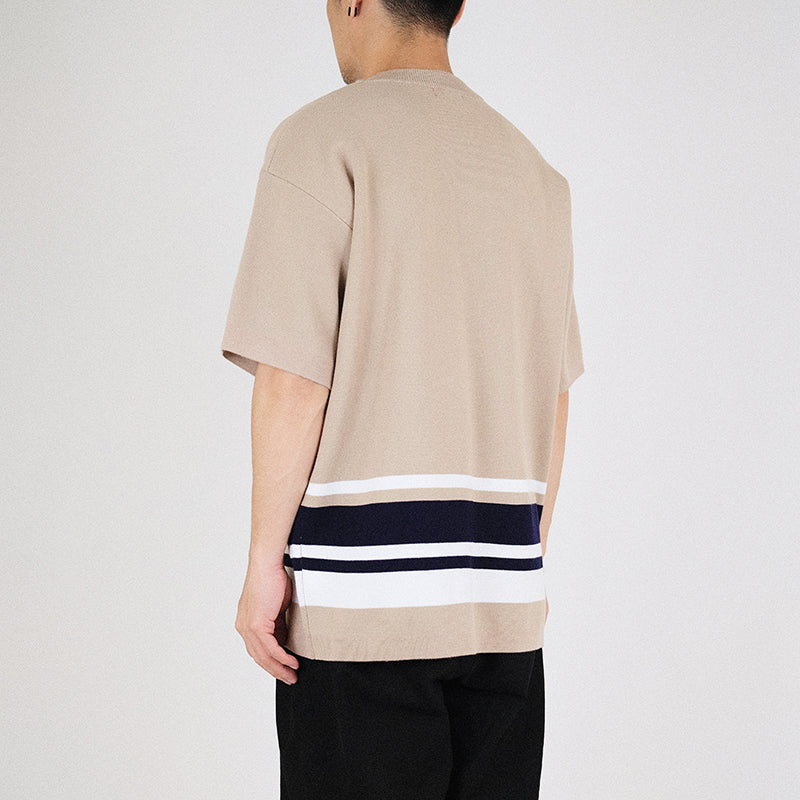 Men Oversized Sweater - Beige - SM2301006B