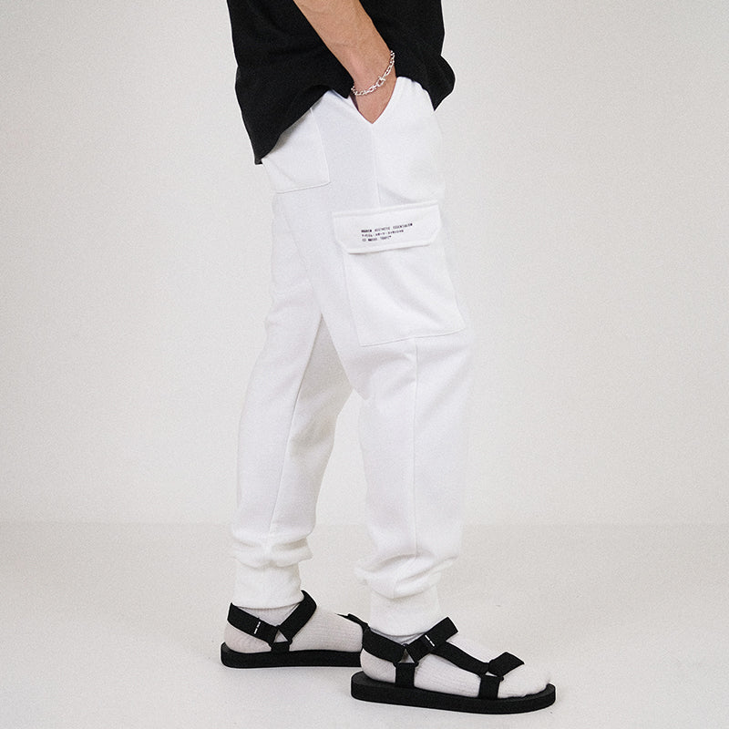 Men Cargo Sweatpants - Off White - SM2301015A
