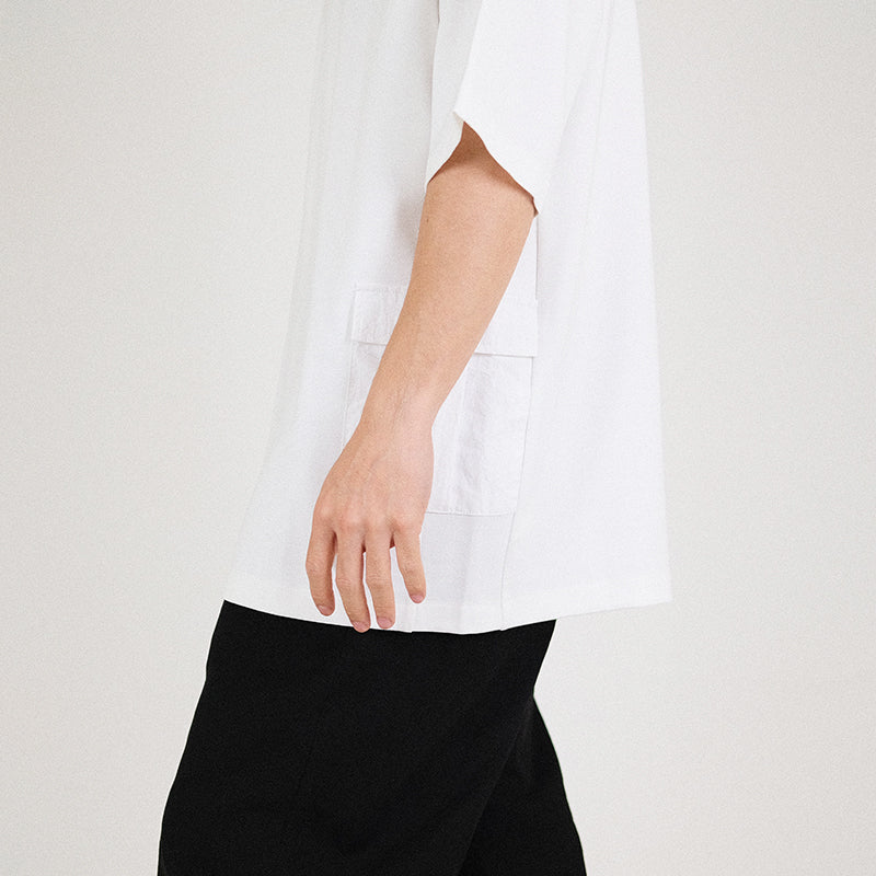 Men Oversized Combined Top - Off White - SM2302018A
