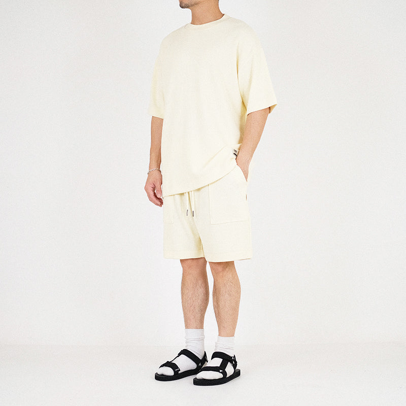 Men Oversized Top - Light Yellow - SM2302019B