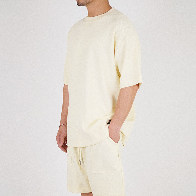 Men Oversized Top - Light Yellow - SM2302019B