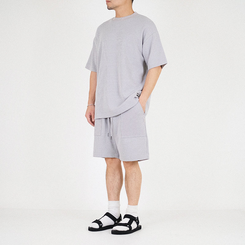 Men Oversized Top - Light Grey - SM2302019C