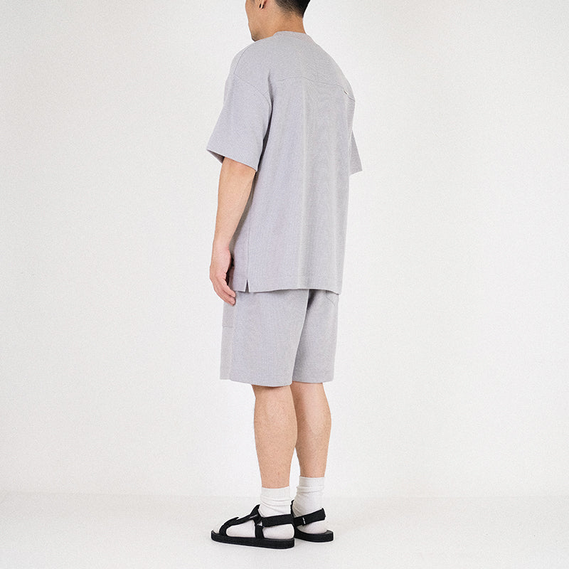 Men Oversized Top - Light Grey - SM2302019C