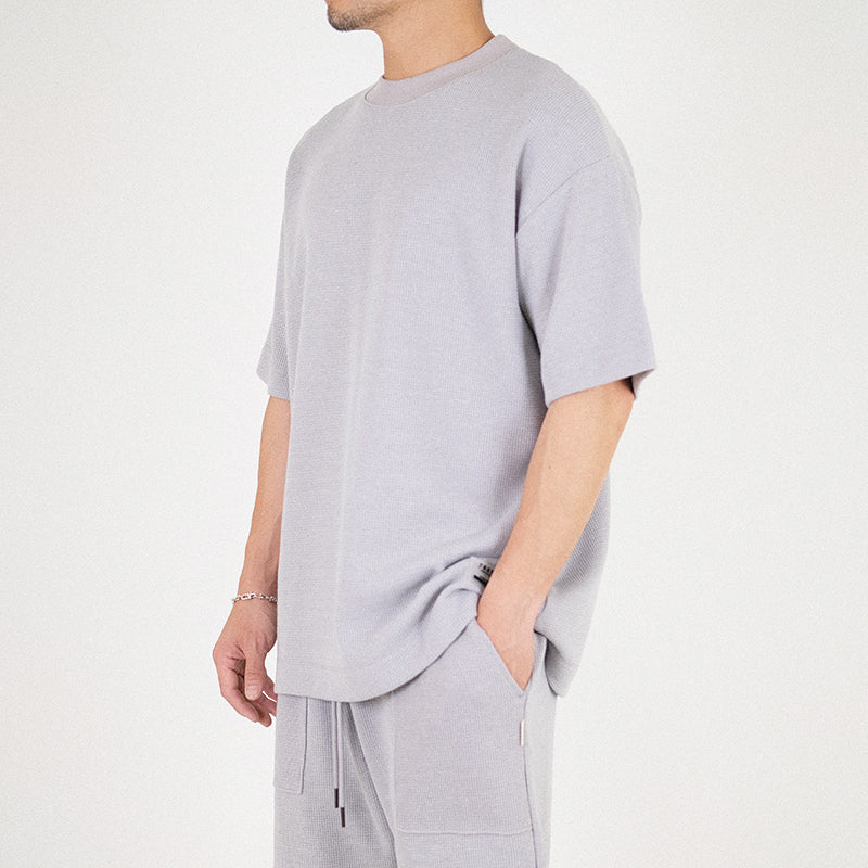 Men Oversized Top - Light Grey - SM2302019C