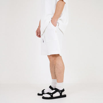 Men Waffle Knit Shorts - Off White - SM2302020A