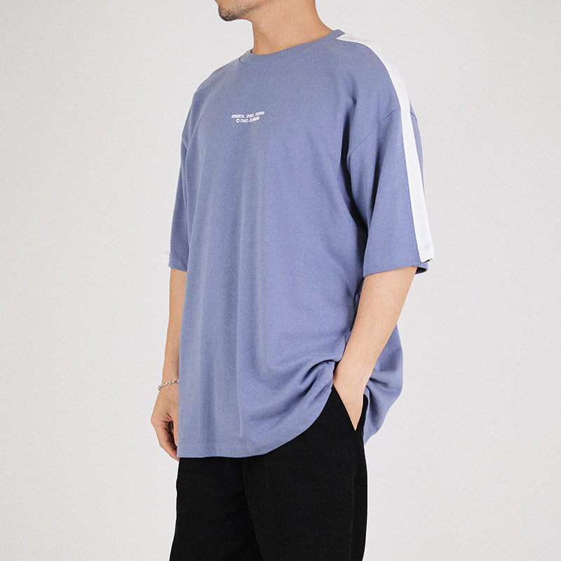 Men Printed Oversized Sweatshirt - Dusty Blue - SM2302021E