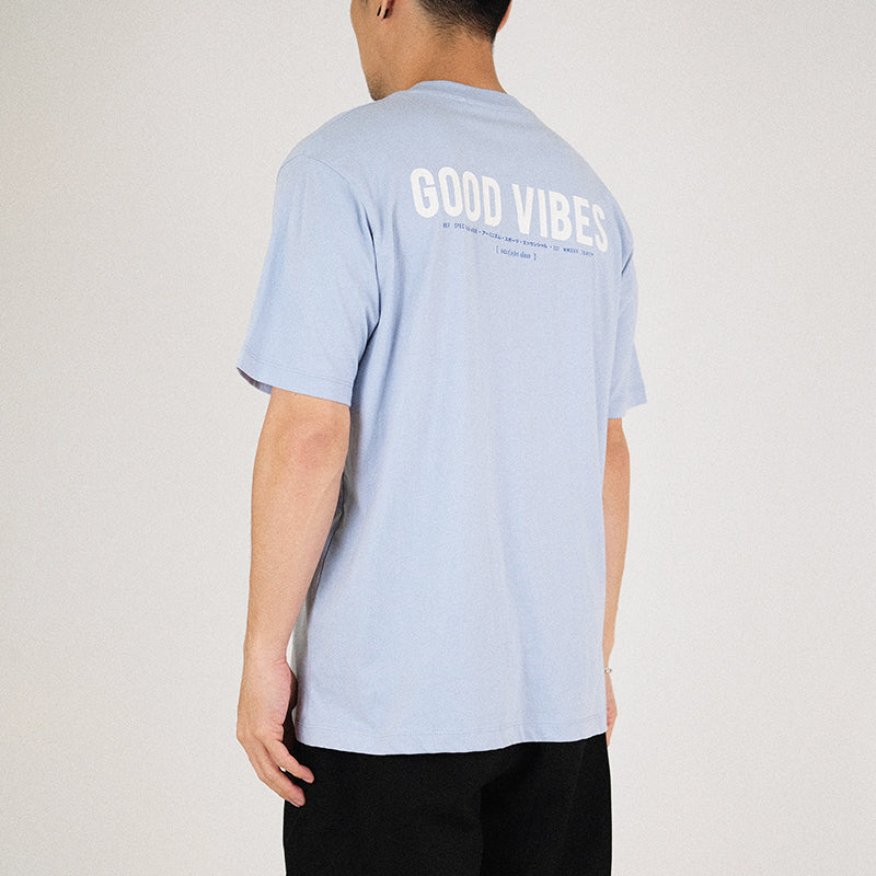Men Graphic Tee - Light Blue - SM2303053B