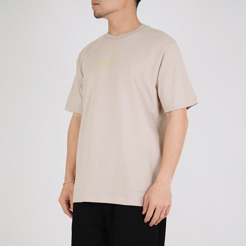 Men Graphic Tee - Beige - SM2305056A