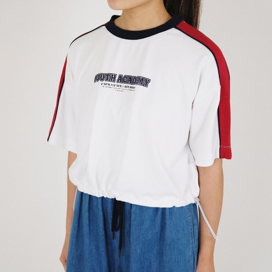 Women Contrast Cropped Top - Off White - SW2210532A