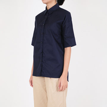 Women Oversized Shirt - Navy - SW2210535B