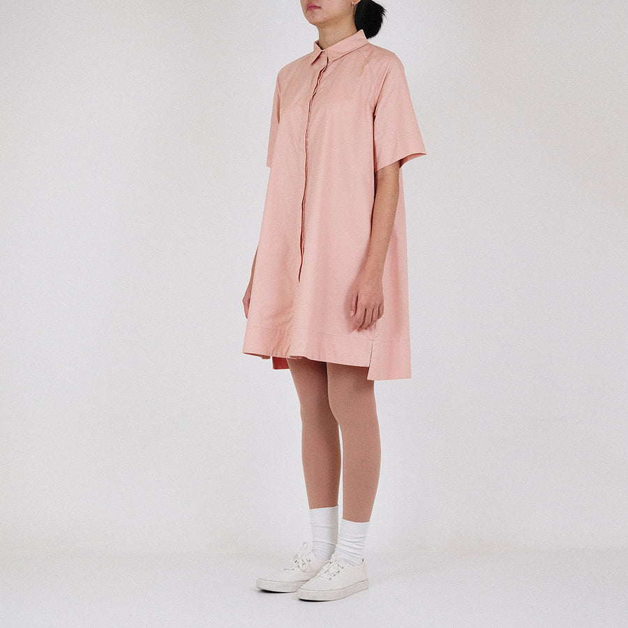 Women Shirt Dress - Dusty Pink - SW2210538A