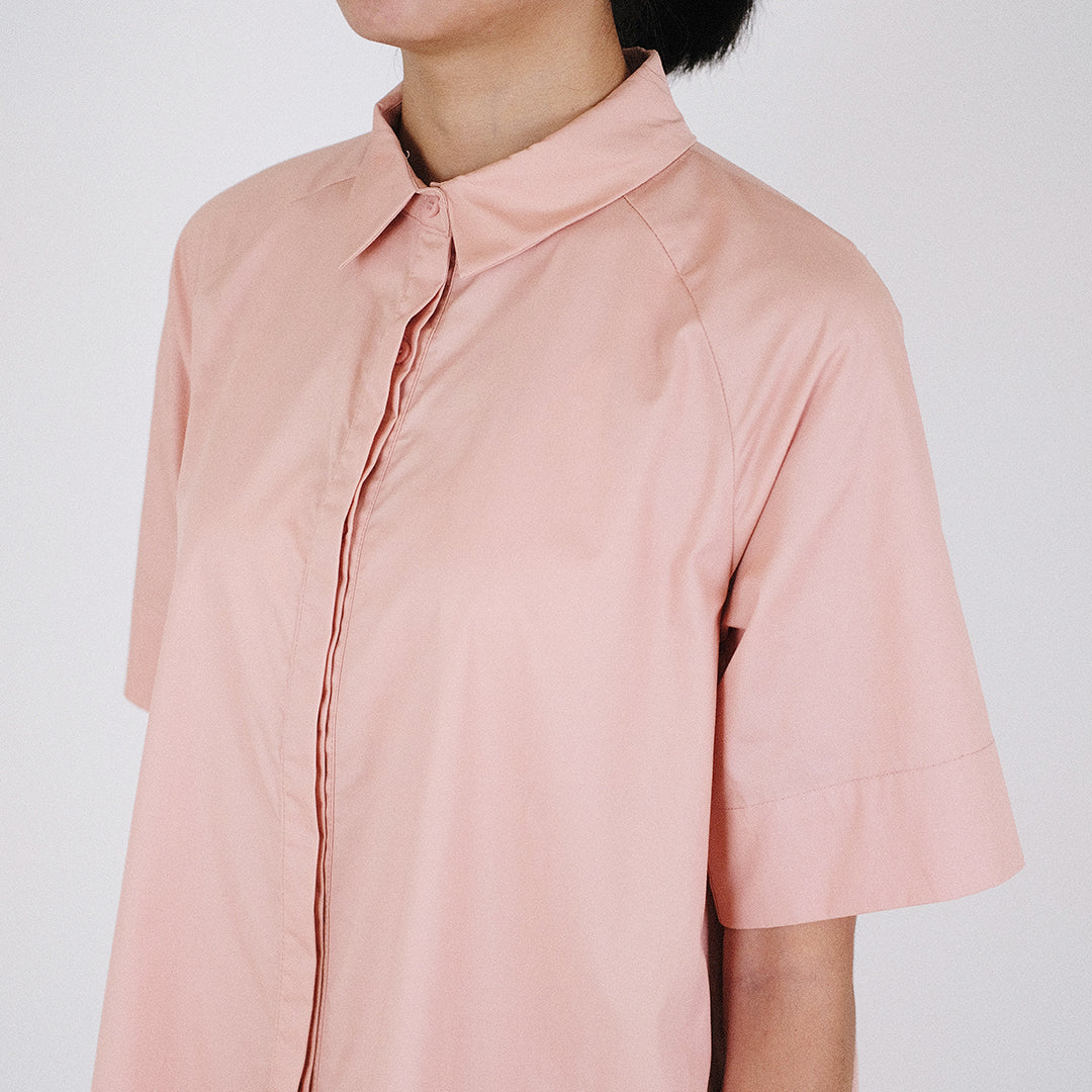 Women Shirt Dress - Dusty Pink - SW2210538A