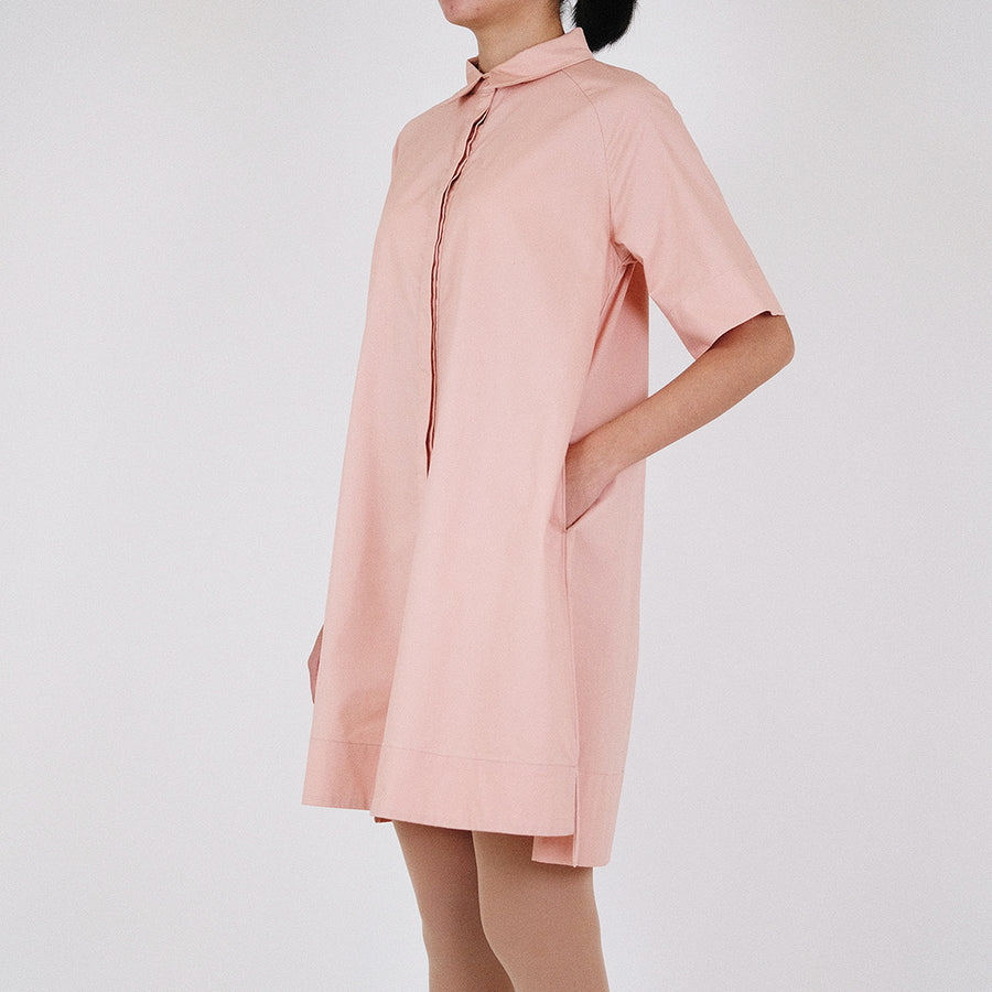 Women Shirt Dress - Dusty Pink - SW2210538A
