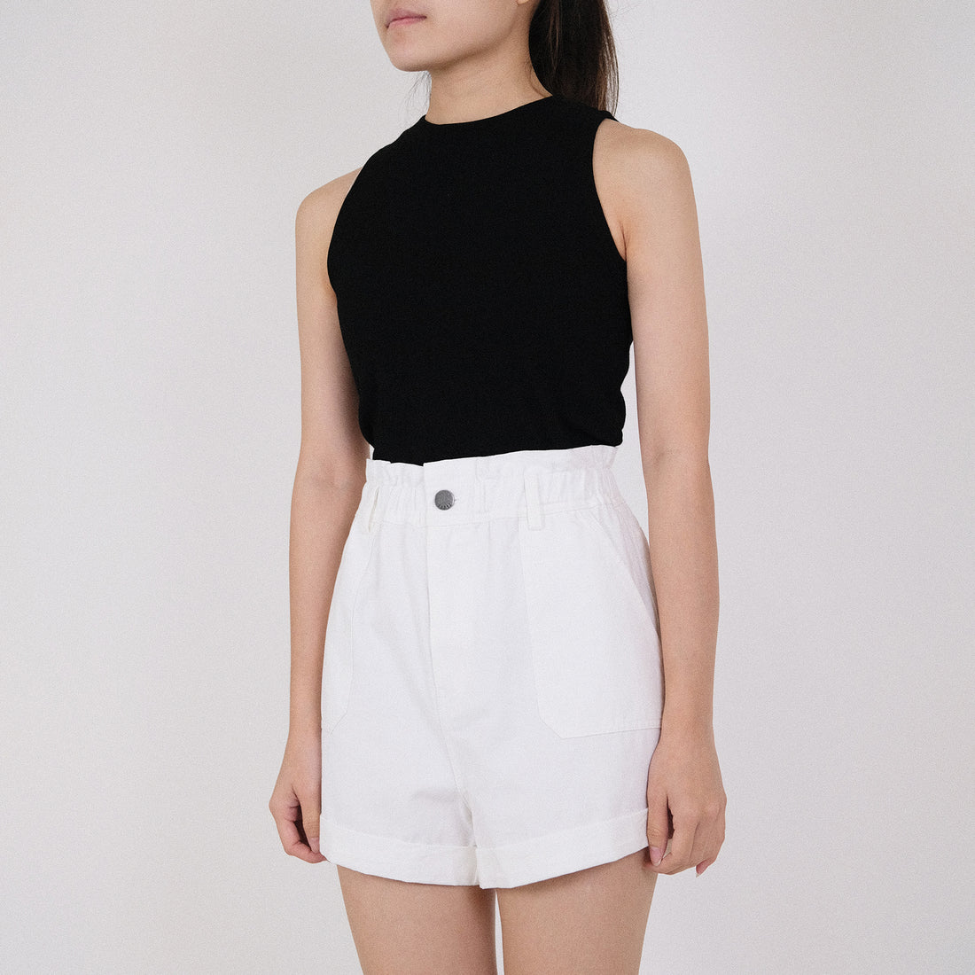 Women Paperbag Shorts - Off White - SW2210542A