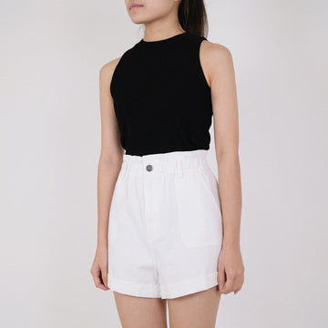 Women Paperbag Shorts - Off White - SW2210542A