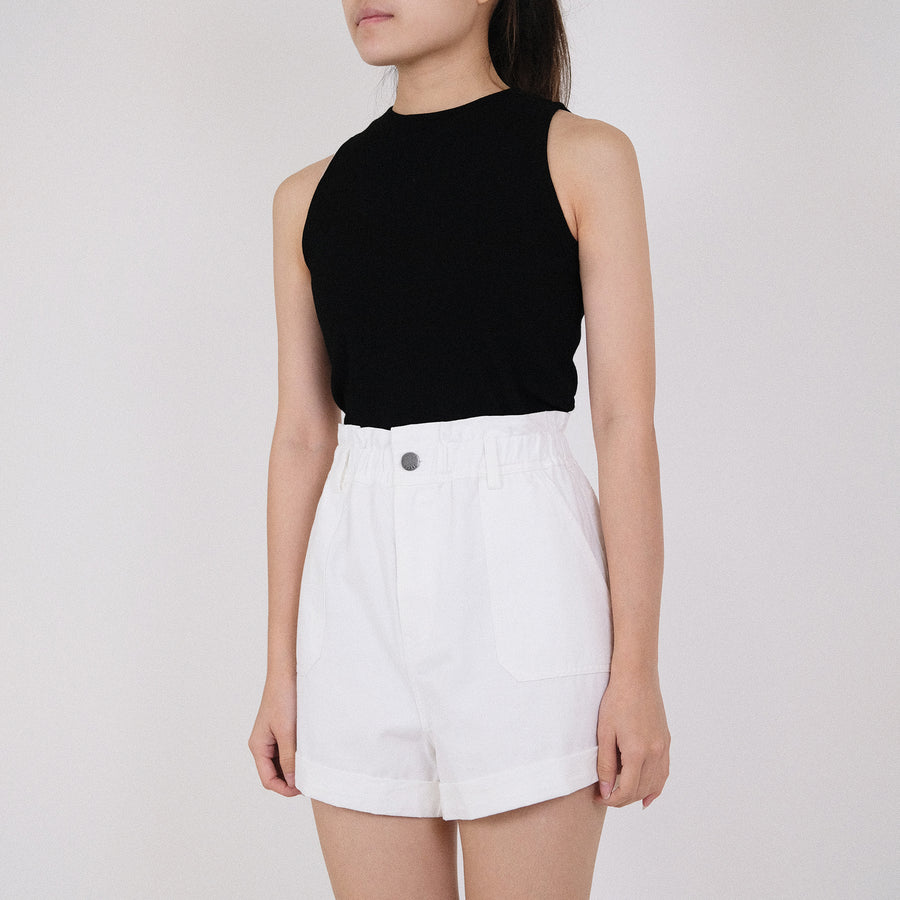 Women Paperbag Shorts - Off White - SW2210542A
