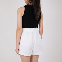 Women Paperbag Shorts - Off White - SW2210542A